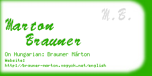 marton brauner business card